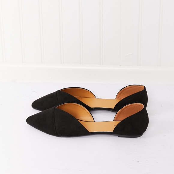 Casual Black Pointed Flat Sandals - Picture 2 of 4